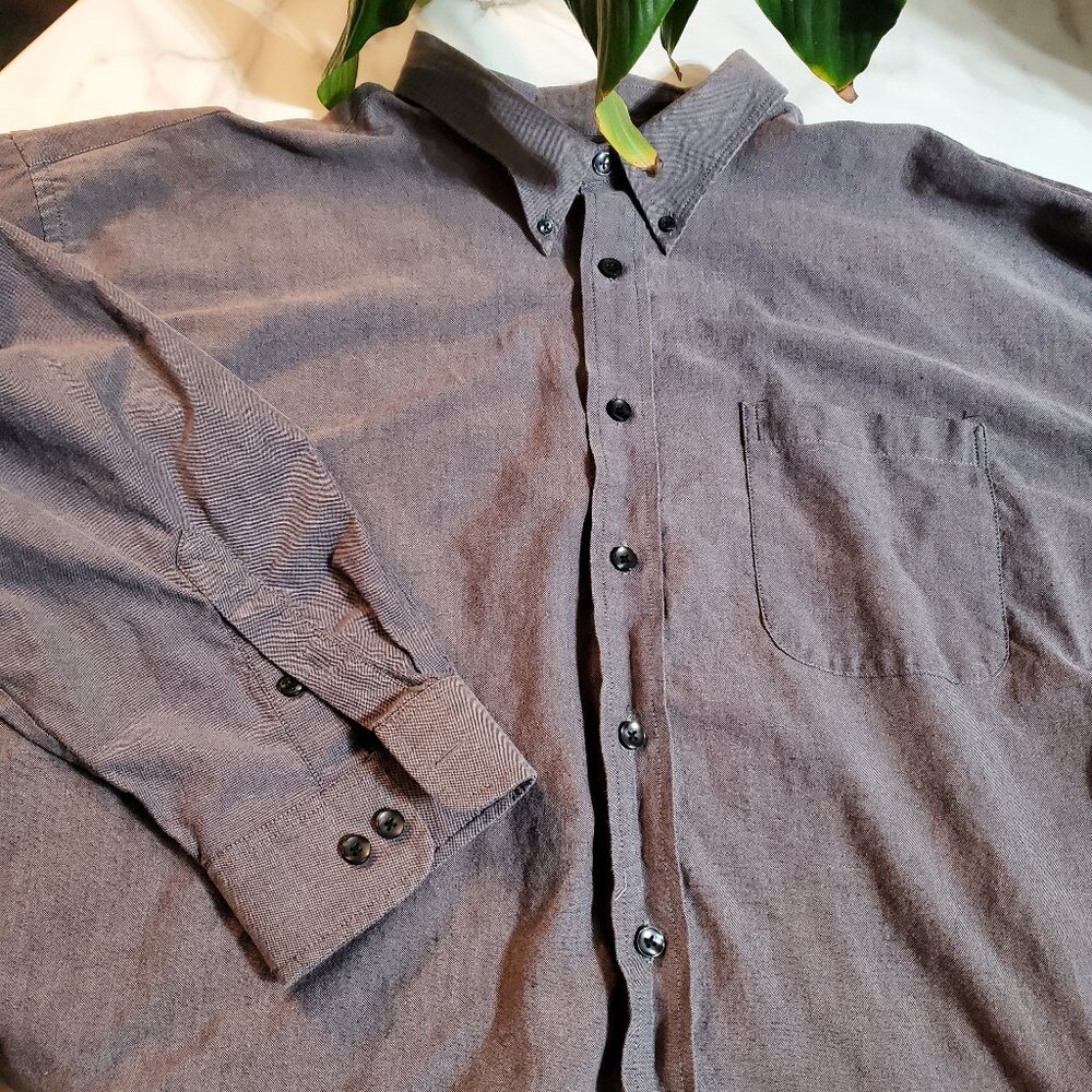 VAN HEUSEN STUDIO Gray Button Down Shirt 3XLT